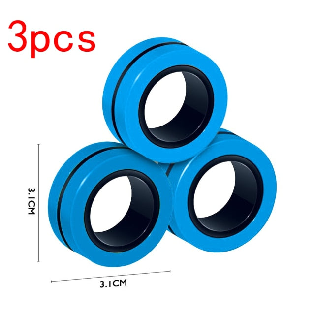 NEW 3pcs Magnetic Spinne Fidget Ring Spinner Magnet Fidget Toys Unzip Antistress  For Children Adult Magnetic Spinner Rings Toys