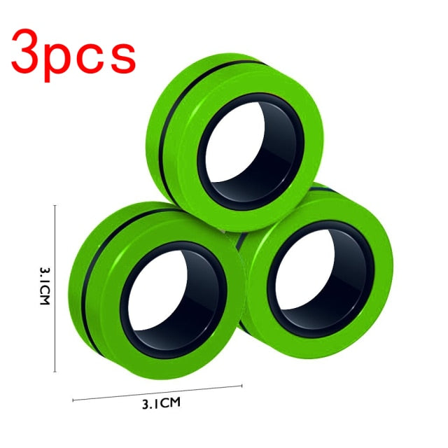 NEW 3pcs Magnetic Spinne Fidget Ring Spinner Magnet Fidget Toys Unzip Antistress  For Children Adult Magnetic Spinner Rings Toys