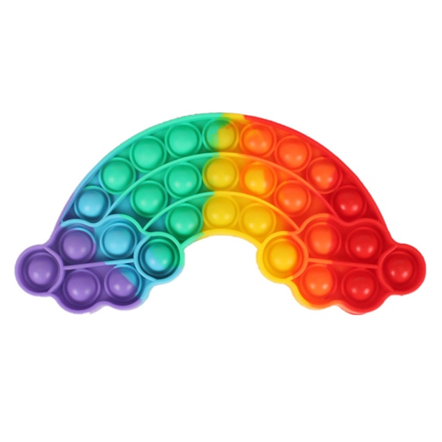 Rainbow Push Bubble Fidget Toys Animal Shape Adult Stress Relief Sensory Toy Soft Squishy Bubble Anti Stress Toy Autism Needs