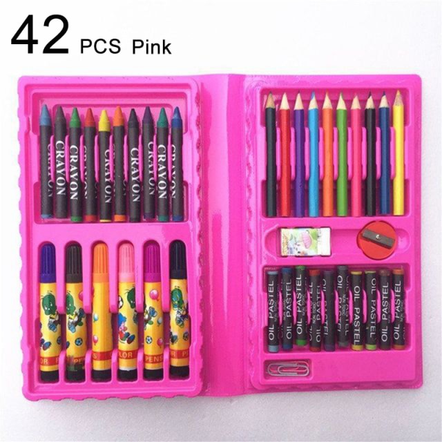 42-208PCS Children Art Painting Set Watercolor Pencil Crayon Water Pen Drawing Board Doodle Supplies Kids Educational Toys Gift