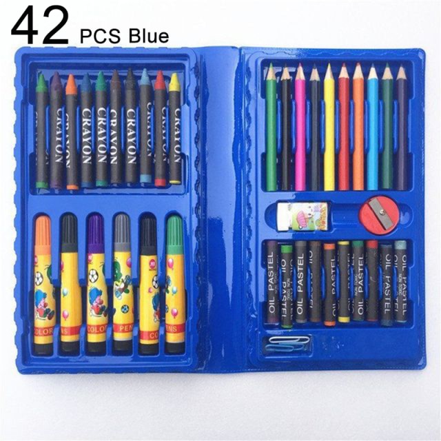 42-208PCS Children Art Painting Set Watercolor Pencil Crayon Water Pen Drawing Board Doodle Supplies Kids Educational Toys Gift