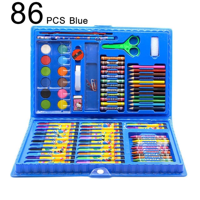 42-208PCS Children Art Painting Set Watercolor Pencil Crayon Water Pen Drawing Board Doodle Supplies Kids Educational Toys Gift