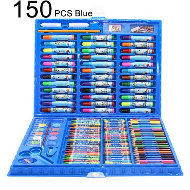 42-208PCS Children Art Painting Set Watercolor Pencil Crayon Water Pen Drawing Board Doodle Supplies Kids Educational Toys Gift