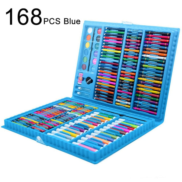 42-208PCS Children Art Painting Set Watercolor Pencil Crayon Water Pen Drawing Board Doodle Supplies Kids Educational Toys Gift