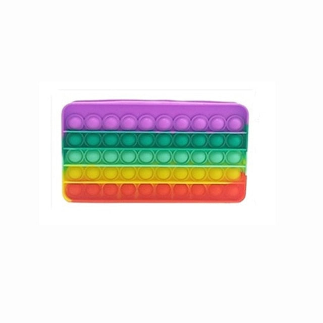 New Pop Its Push Bubble Fidget Toys Pencil Case Children Stress Relief Squeeze Toy Antistress Popits Soft Squishy Kids Toys Gift