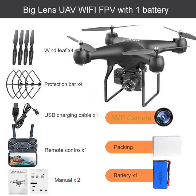 RC Drone FPV Quadcopter UAV with ESC Camera 4K HD Profesional Wide-Angle Aerial Photography Long Life Remote Control Helicopter