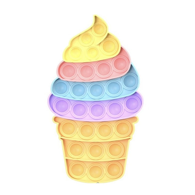 Ice Cream Fidget Toy Push Bubble Toys Rainbow Adult Kids brinquedos Autism Needs Antistress Toys for Children Christmas Gifts