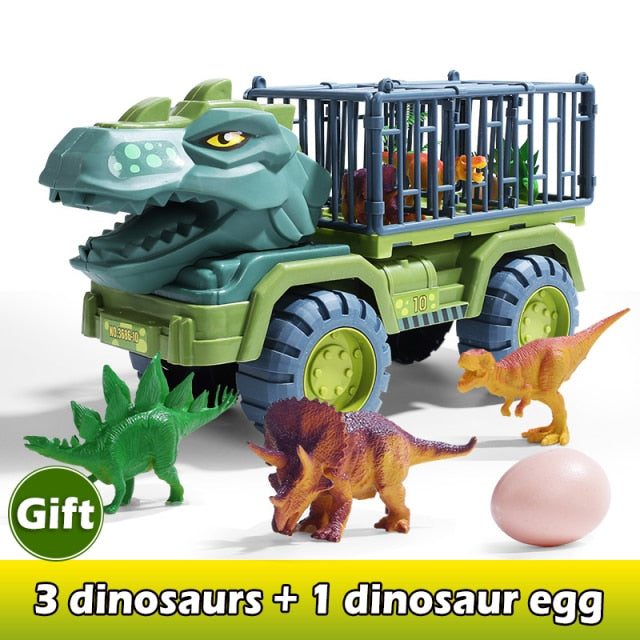 Car Toy Dinosaurs Transport Car Carrier Truck Toy Pull Back Vehicle Toy with Dinosaur Gift for Children