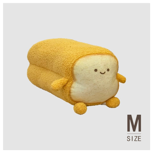 Simulation Kawaii Bread Toast Backpack Plush Toys Cute Plush Doll Soft Food Bag Back CushionPillow for Kids Girls Birthday Gifts