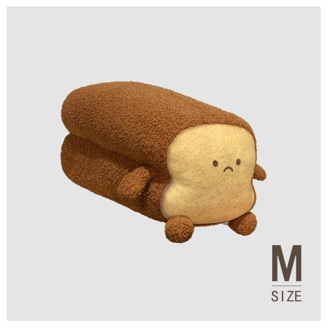 Simulation Kawaii Bread Toast Backpack Plush Toys Cute Plush Doll Soft Food Bag Back CushionPillow for Kids Girls Birthday Gifts