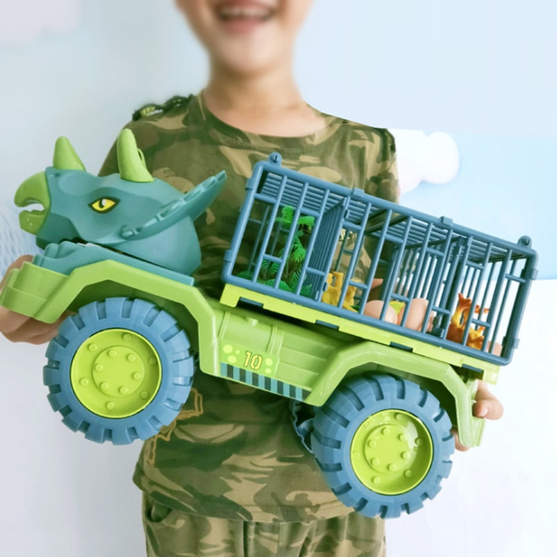 Boys Car Toys Dinosaur Truck Transport Carrier Vehicle Dino Animal Model Tyrannosaurus Rex