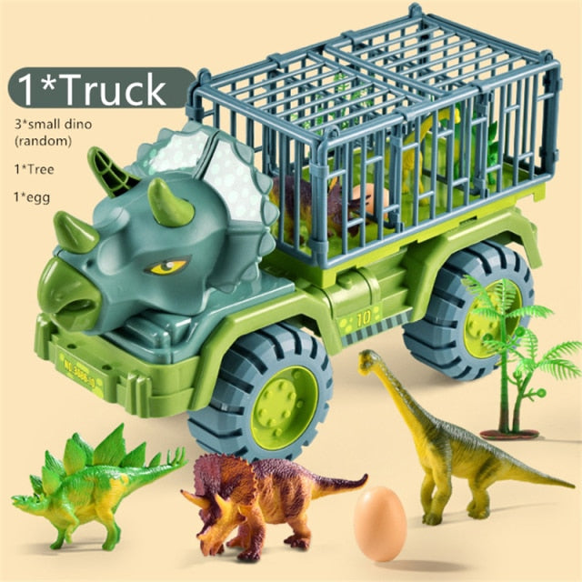 Boys Car Toys Dinosaur Truck Transport Carrier Vehicle Dino Animal Model Tyrannosaurus Rex