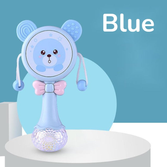 Baby Music Flashing Rattle Toys Rabbit Teether Hand Bells Mobile Infant Weep Tear Rattles Newborn Early Educational Toys 0-12M