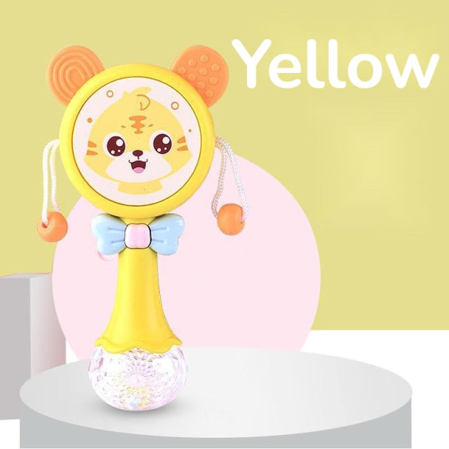 Baby Music Flashing Rattle Toys Rabbit Teether Hand Bells Mobile Infant Weep Tear Rattles Newborn Early Educational Toys 0-12M