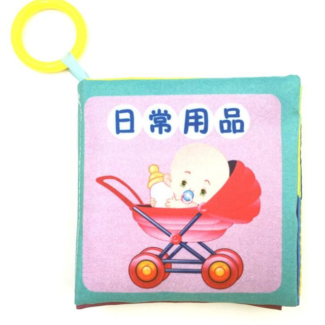 8/10pages Baby Rattles Mobiles Toy Children's Cloth Book Newborn Stroller Hanging Toy Bebe Early Learning Educational Kids Toys