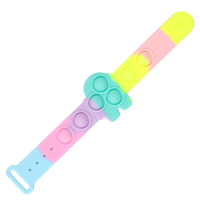 Pops Bubble Simple Dimple Toy Its Fidget Anti Stress Relief Silicone Bracelet Anxiety Sensory For Autism Children