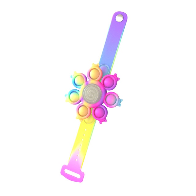 Pops Bubble Simple Dimple Toy Its Fidget Anti Stress Relief Silicone Bracelet Anxiety Sensory For Autism Children