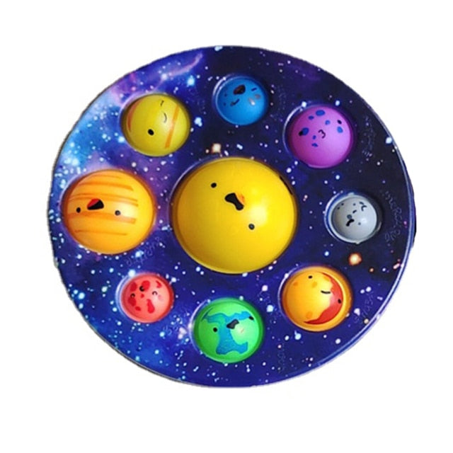 Eight Planets Simple Dimple Popset Fidget Sensory Toy keychain Stress Relief Antistress Board Autism Anxiety Fidget Toy For Kids