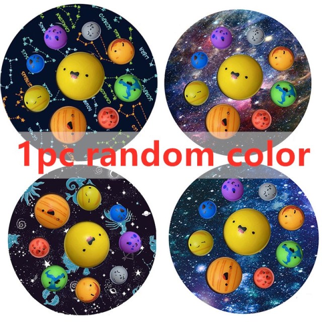 Eight Planets Simple Dimple Popset Fidget Sensory Toy keychain Stress Relief Antistress Board Autism Anxiety Fidget Toy For Kids