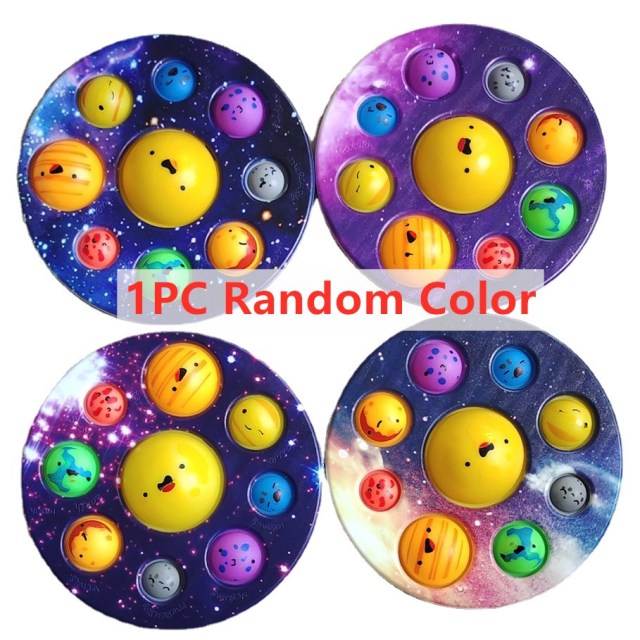 Eight Planets Simple Dimple Popset Fidget Sensory Toy keychain Stress Relief Antistress Board Autism Anxiety Fidget Toy For Kids