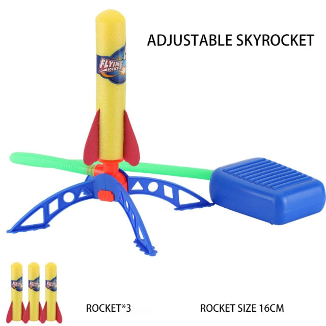 Kids Air Pressed Stomp Rocket Pedal Games Outdoor Sports Kids League Launchers Step Pump Skittles Children Foot Family Game Toy