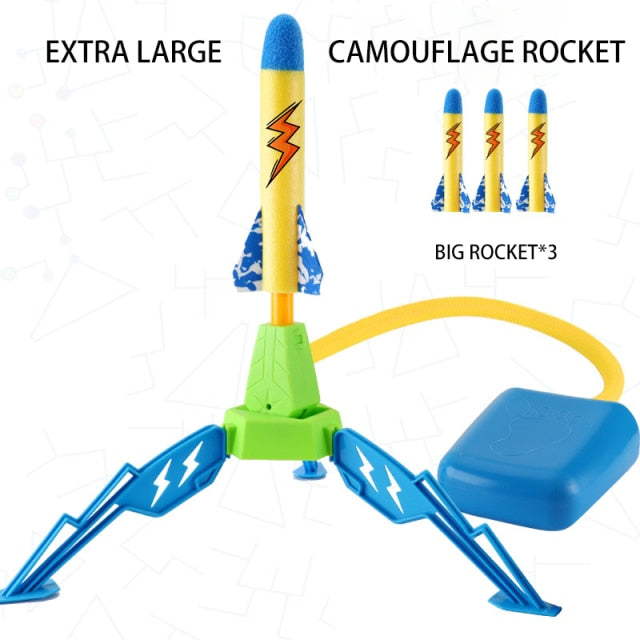 Kids Air Pressed Stomp Rocket Pedal Games Outdoor Sports Kids League Launchers Step Pump Skittles Children Foot Family Game Toy