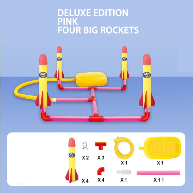 Kids Air Pressed Stomp Rocket Pedal Games Outdoor Sports Kids League Launchers Step Pump Skittles Children Foot Family Game Toy