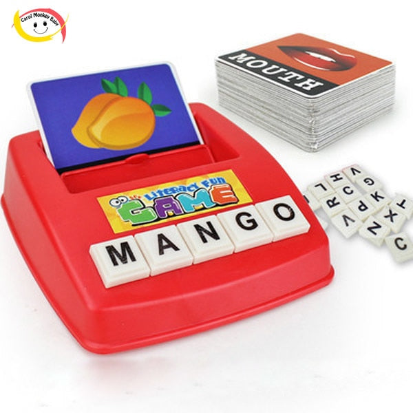 Matching Letter Game Spelling Reading English Alphabet Wooden Letters Card Match Game Children Pre-school Learning Language Toys