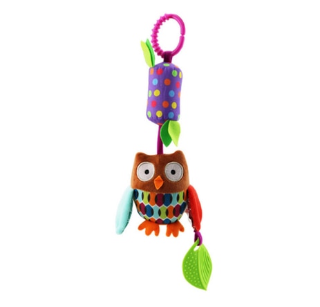 New Arrival  Soft Giraffe Animal Handbells Rattles Plush Infant Baby development Handle Toys Hot Selling WIth Teether Baby Toy