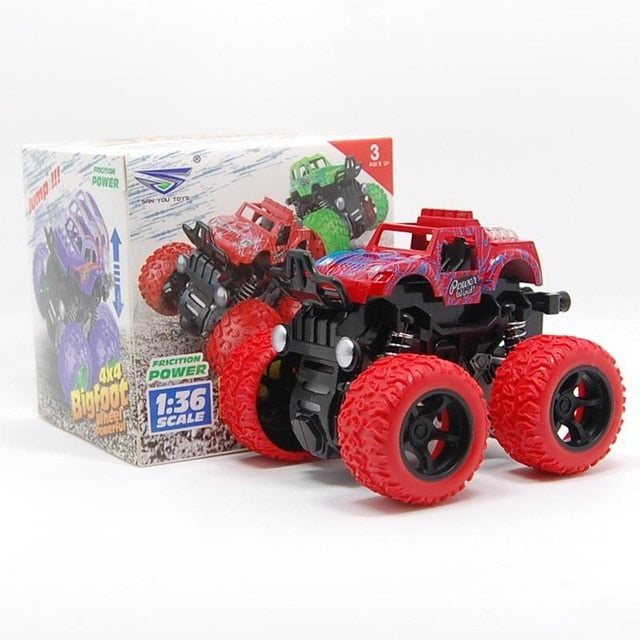 Big Wheel Monster Truck 360 Degree Flipping Car Inertia Friction Power SUV Diecast Outdoor Toys For Children