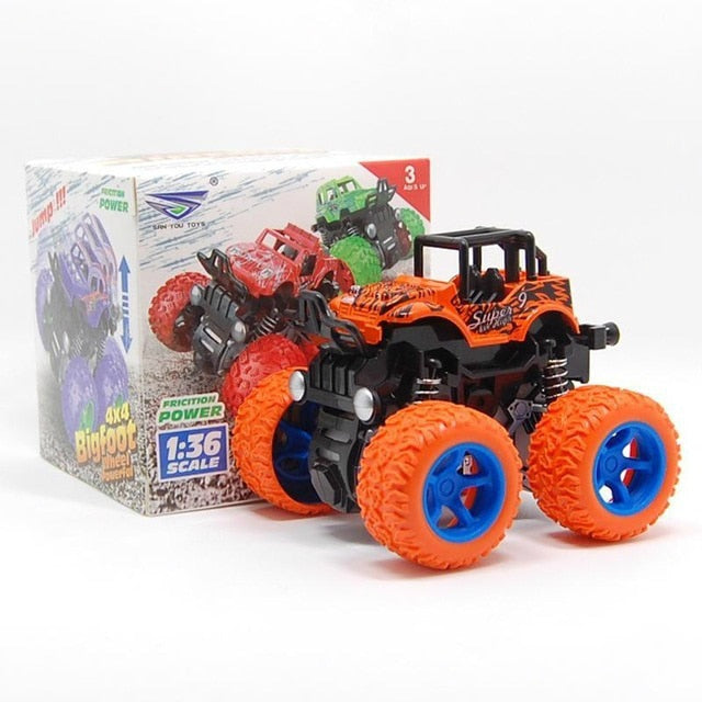 Big Wheel Monster Truck 360 Degree Flipping Car Inertia Friction Power SUV Diecast Outdoor Toys For Children