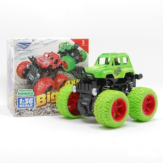 Big Wheel Monster Truck 360 Degree Flipping Car Inertia Friction Power SUV Diecast Outdoor Toys For Children