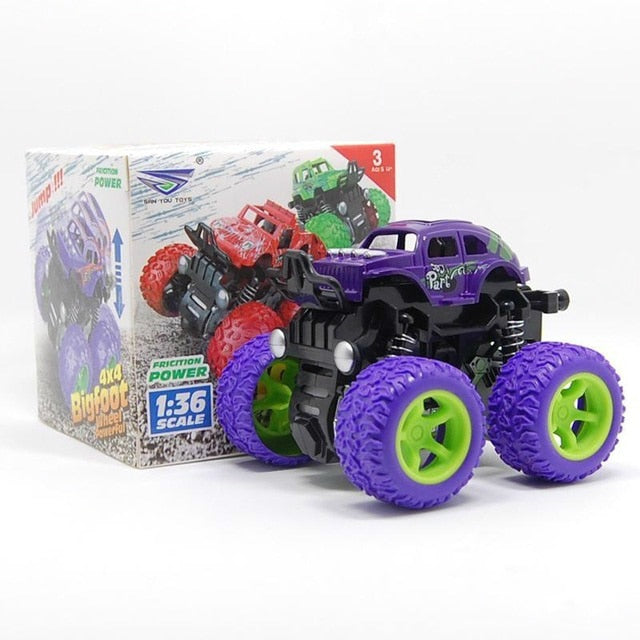 Big Wheel Monster Truck 360 Degree Flipping Car Inertia Friction Power SUV Diecast Outdoor Toys For Children