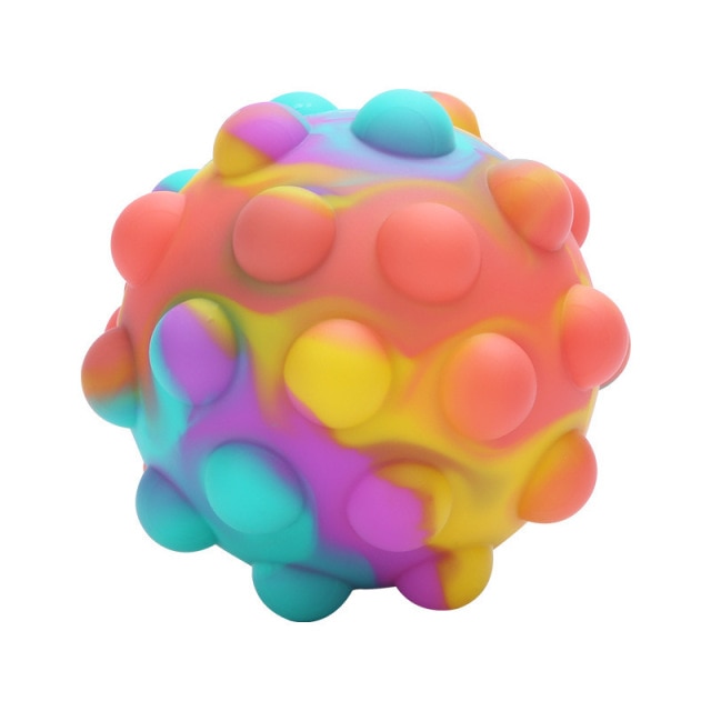 Popite Ball Cube Squishy Shape Fidget Toys Silicone 3D Decompression Ball Kid Stress Relief Push Bubble Sensory Toy