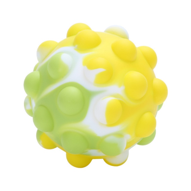 Popite Ball Cube Squishy Shape Fidget Toys Silicone 3D Decompression Ball Kid Stress Relief Push Bubble Sensory Toy