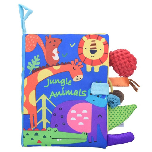 Sensory Educational Toys Infant Colorful Newborn Crib Bumper Black and White Baby Books Animal Cloth Book Baby Toys 0 12 Months