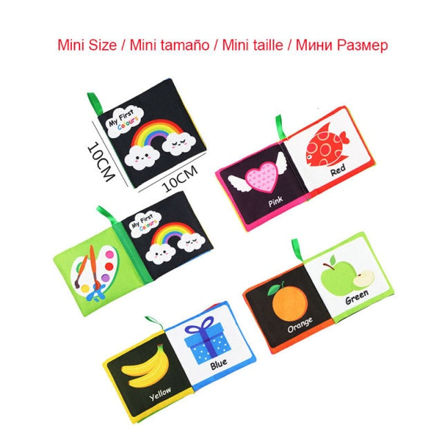 Sensory Educational Toys Infant Colorful Newborn Crib Bumper Black and White Baby Books Animal Cloth Book Baby Toys 0 12 Months